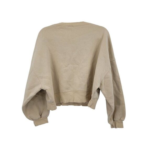 ASOS Design Womens Tan Distressed Smiley Embroidered Sweatshirt Sz 6 Loungewear - Picture 7 of 12